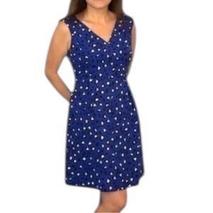 NWT Kate Spade Blue Modern Cheetah Print Fit & Flare Dress - Size 4 Knee-Length